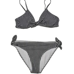 Xhilaration Bikini Bottoms Sz L Top Size M Women Swimsuit Black White Gingham